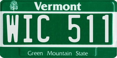 VT license plate WIC511