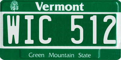 VT license plate WIC512
