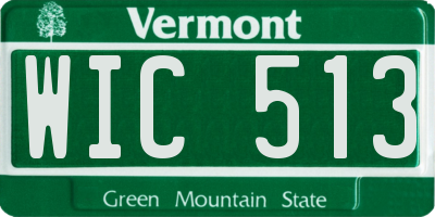 VT license plate WIC513