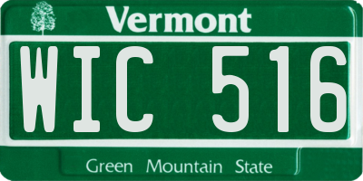 VT license plate WIC516