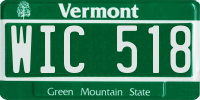 VT license plate WIC518