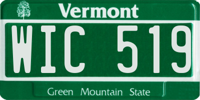 VT license plate WIC519