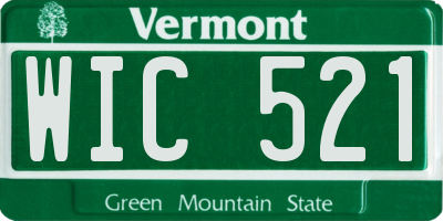 VT license plate WIC521