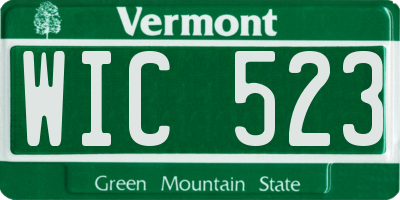 VT license plate WIC523