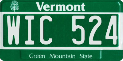 VT license plate WIC524