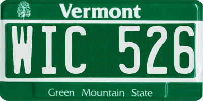VT license plate WIC526