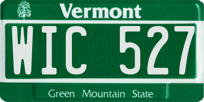 VT license plate WIC527