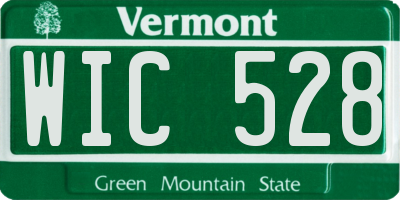VT license plate WIC528