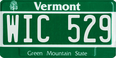 VT license plate WIC529