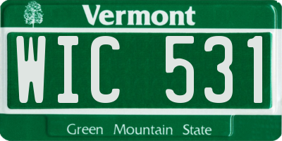 VT license plate WIC531