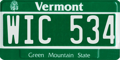 VT license plate WIC534