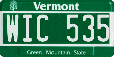 VT license plate WIC535