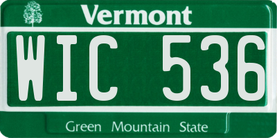VT license plate WIC536