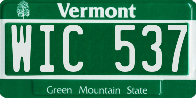 VT license plate WIC537