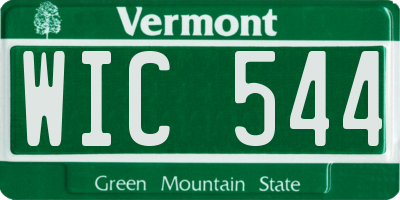 VT license plate WIC544