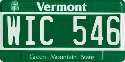 VT license plate WIC546