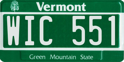 VT license plate WIC551