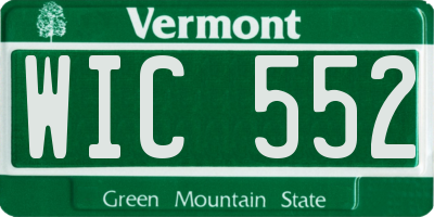 VT license plate WIC552