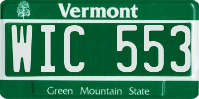 VT license plate WIC553