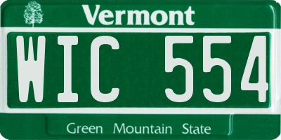 VT license plate WIC554