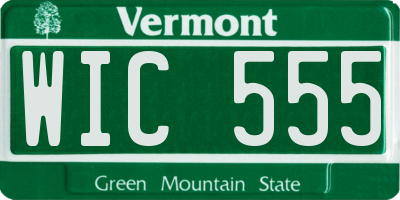VT license plate WIC555