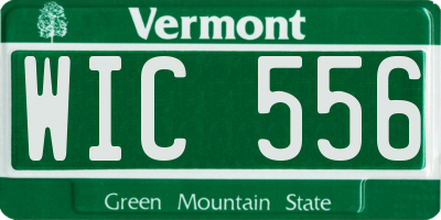 VT license plate WIC556