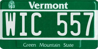 VT license plate WIC557