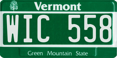 VT license plate WIC558