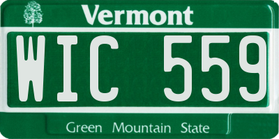 VT license plate WIC559