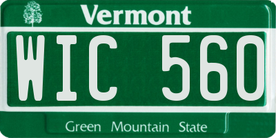 VT license plate WIC560