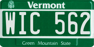 VT license plate WIC562
