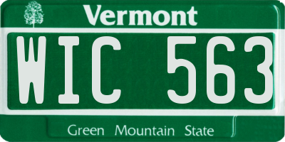 VT license plate WIC563
