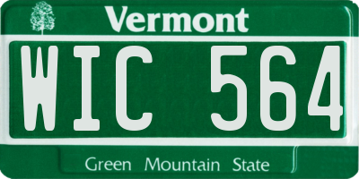 VT license plate WIC564