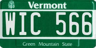 VT license plate WIC566