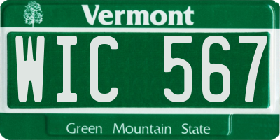 VT license plate WIC567