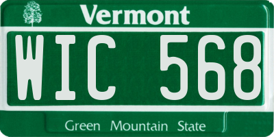 VT license plate WIC568