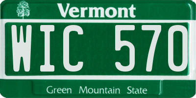 VT license plate WIC570