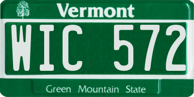 VT license plate WIC572