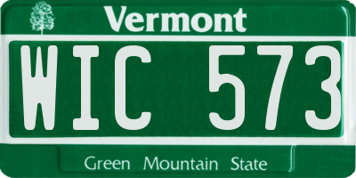 VT license plate WIC573