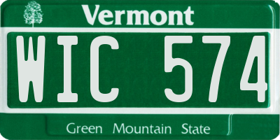VT license plate WIC574