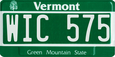 VT license plate WIC575