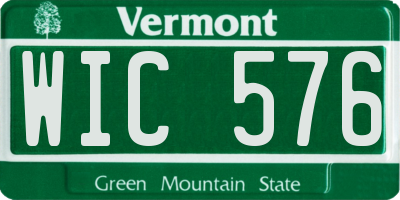 VT license plate WIC576