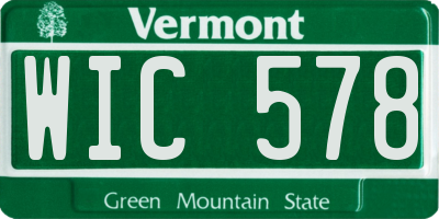 VT license plate WIC578