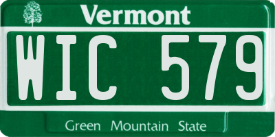 VT license plate WIC579