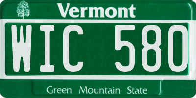 VT license plate WIC580