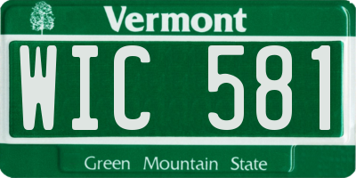 VT license plate WIC581