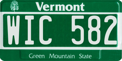 VT license plate WIC582