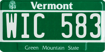 VT license plate WIC583