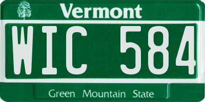 VT license plate WIC584