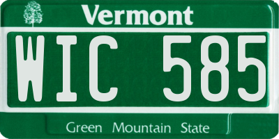 VT license plate WIC585